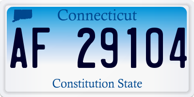CT license plate AF29104