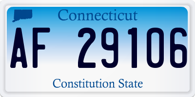 CT license plate AF29106