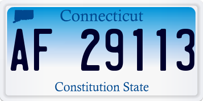 CT license plate AF29113
