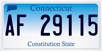 CT license plate AF29115