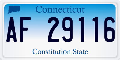 CT license plate AF29116