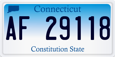 CT license plate AF29118