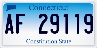 CT license plate AF29119
