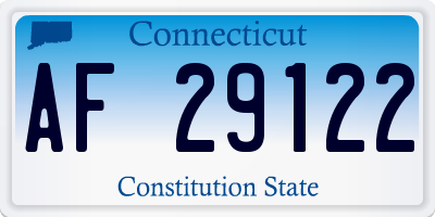 CT license plate AF29122
