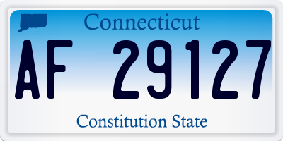 CT license plate AF29127