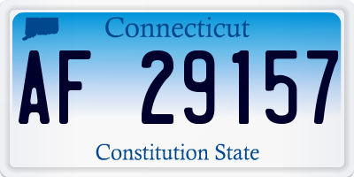 CT license plate AF29157