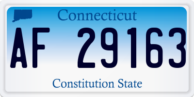 CT license plate AF29163