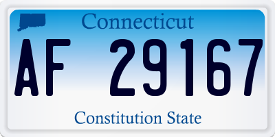 CT license plate AF29167