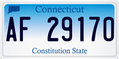 CT license plate AF29170