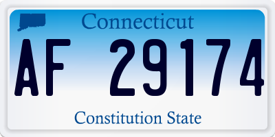 CT license plate AF29174