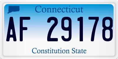 CT license plate AF29178