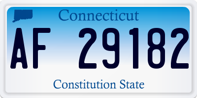 CT license plate AF29182