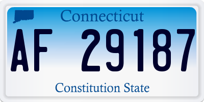 CT license plate AF29187