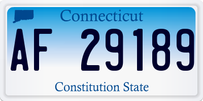 CT license plate AF29189