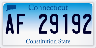 CT license plate AF29192