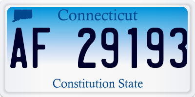 CT license plate AF29193