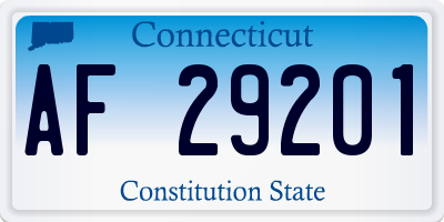 CT license plate AF29201