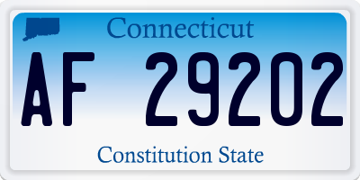 CT license plate AF29202