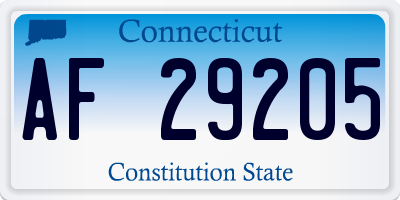 CT license plate AF29205