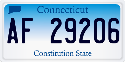 CT license plate AF29206