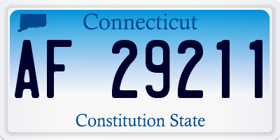 CT license plate AF29211