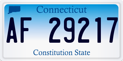 CT license plate AF29217