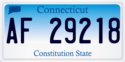 CT license plate AF29218