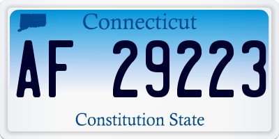 CT license plate AF29223