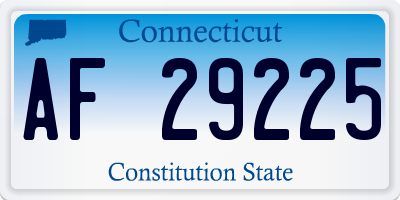 CT license plate AF29225