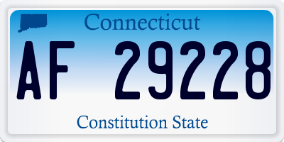 CT license plate AF29228
