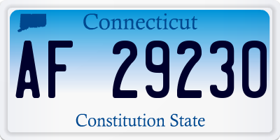 CT license plate AF29230
