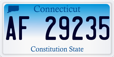 CT license plate AF29235