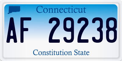 CT license plate AF29238