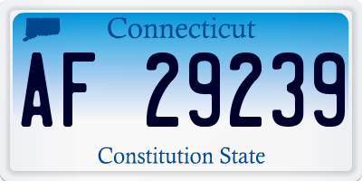 CT license plate AF29239