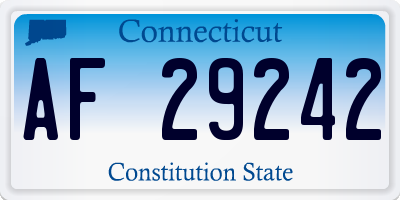 CT license plate AF29242