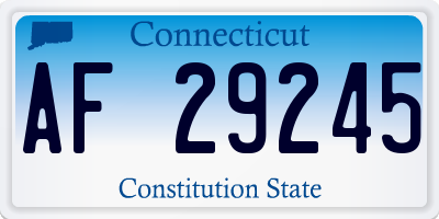 CT license plate AF29245