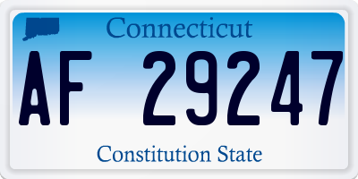 CT license plate AF29247