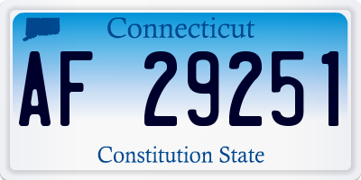 CT license plate AF29251