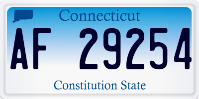 CT license plate AF29254