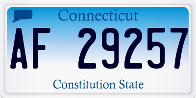 CT license plate AF29257