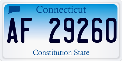 CT license plate AF29260