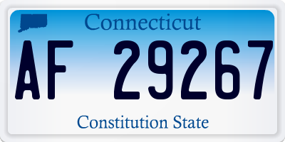 CT license plate AF29267