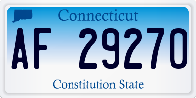 CT license plate AF29270
