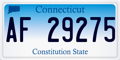 CT license plate AF29275