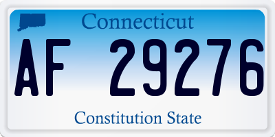 CT license plate AF29276
