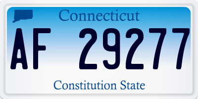CT license plate AF29277