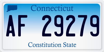 CT license plate AF29279