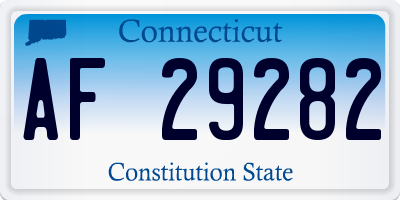 CT license plate AF29282