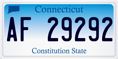 CT license plate AF29292