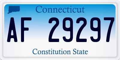CT license plate AF29297